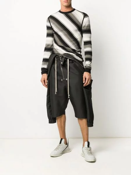 Pruhovaný svetr Rick Owens černý
