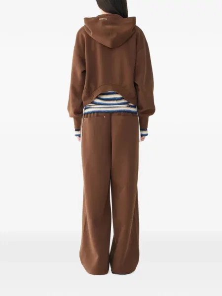 Pantaloni Tomboy cu imagine cu cordon maro