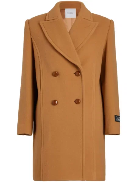 Płaszcz Patou dwurzędowy brązowy