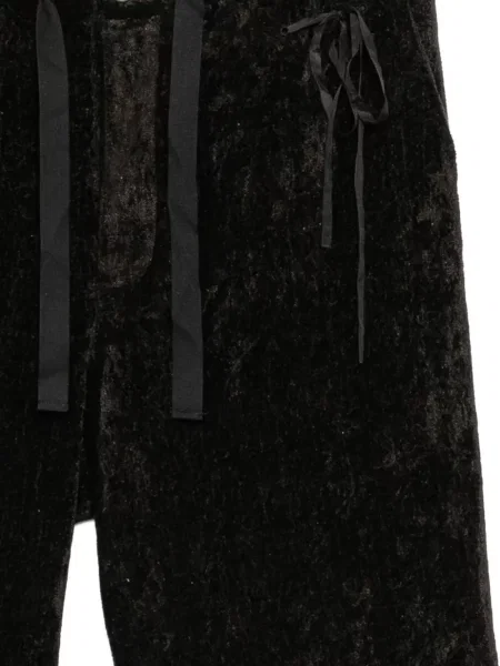 Pantaloni Midorikawa de catifea maro