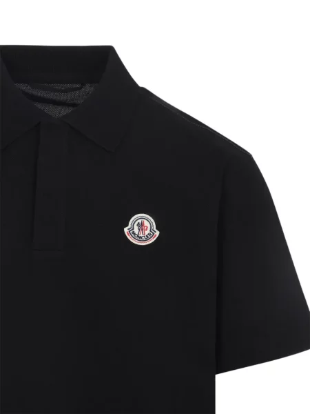 Polo majica Moncler s autogramom crna