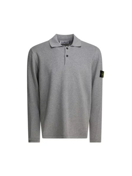 Sweter Stone Island z długim rękawem z kamieniami szary