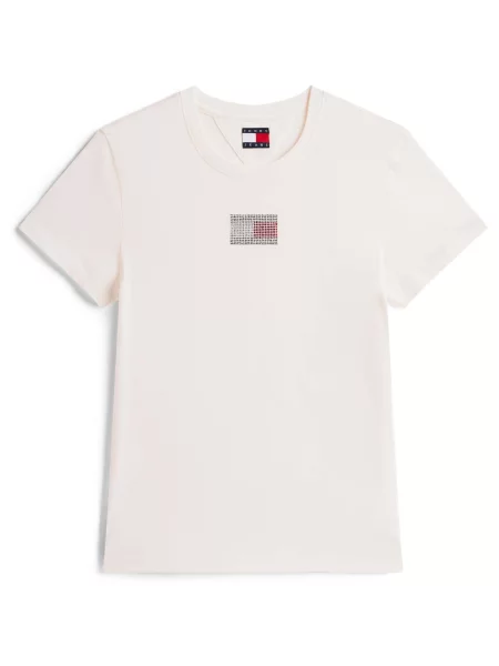 Tommy Jeans T-shirt Party Flag Écru bijela