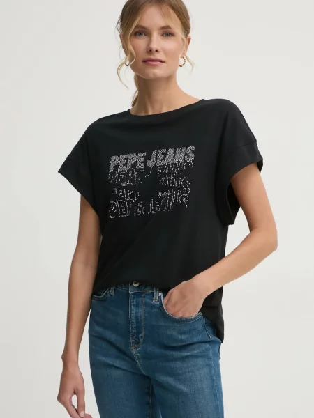 Pepe Jeans póló LIRA női fekete