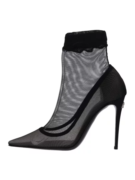 Buty do kostki Dolce And Gabbana tiulowe czarne