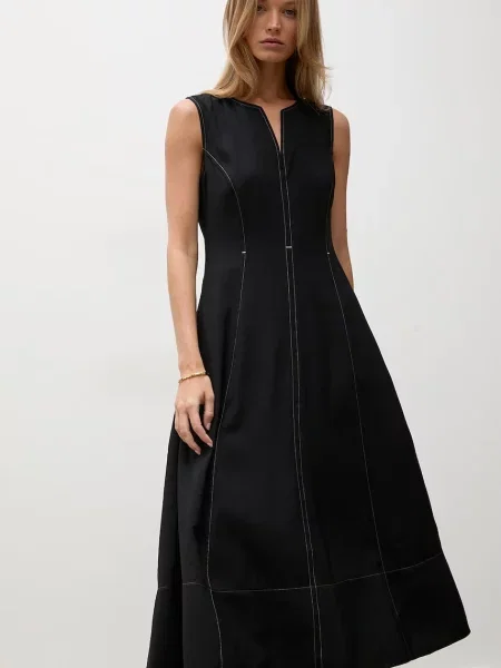 Answear.LAB rochie cu vâscoză negru