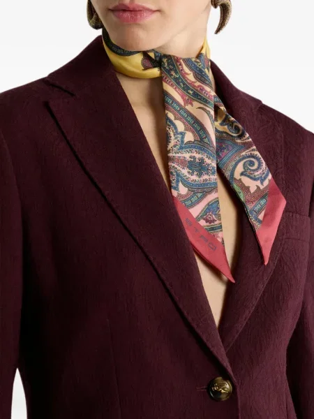 Fular Etro de mătase cu imagine cu model paisley galben