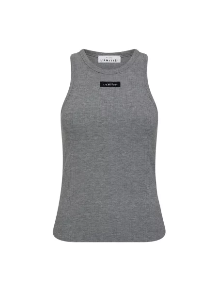 Haftowany top Haute L'amitié szary