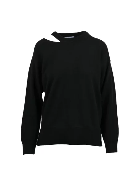 Sweter Alpha Studio wełniany z okrągłym dekoltem czarny