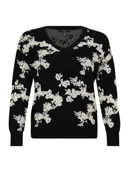 Vero Moda Curve Sveter VMCNANCY krémová čierna