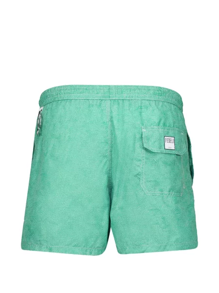 Slip de baie Fedeli cu imagine cu imprimeu geometric verde