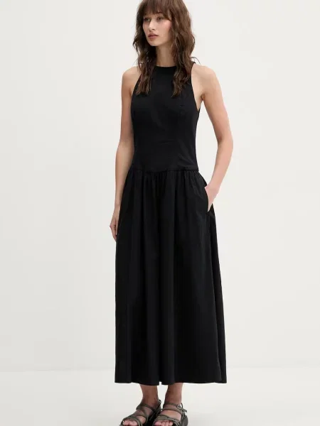 Abercrombie & Fitch rochie midi evazati negru