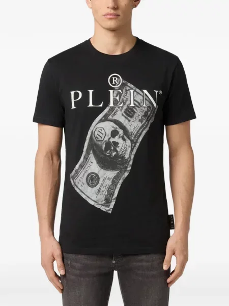 Tricou Philipp Plein din jerseu negru