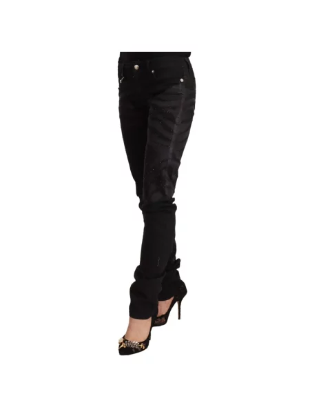Jeansy Just Cavalli biznesowe czarne