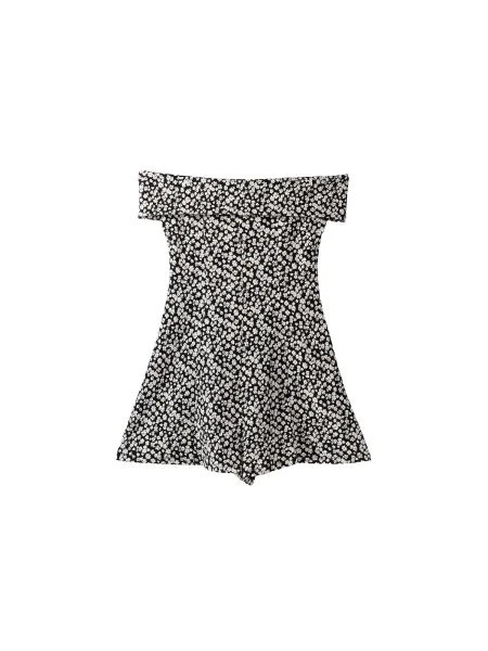 Bershka Kezeslábas sárga / fekete fehér