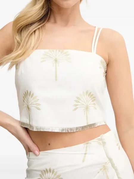 Salopetă Simona Corsellini cu franjuri alb