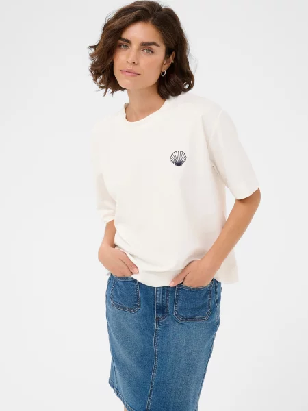 Kaffe Tricou KAAnnie bleumarin alb