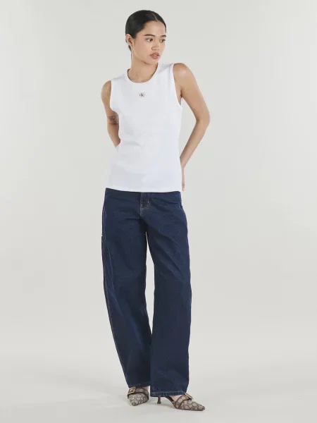 Denim ruha Calvin Klein Jeans fehér