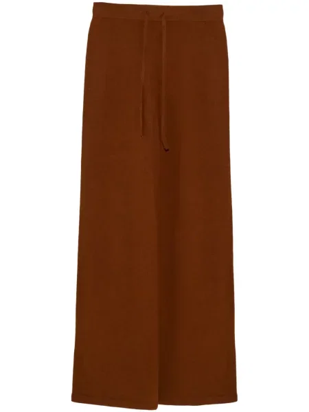 Pantaloni Yves Salomon tricotate maro
