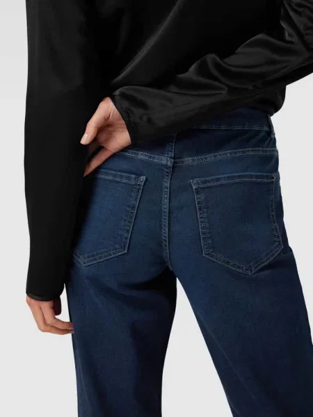 Jeansy o kroju skinny fit z 5 Christian Berg Woman niebieskie