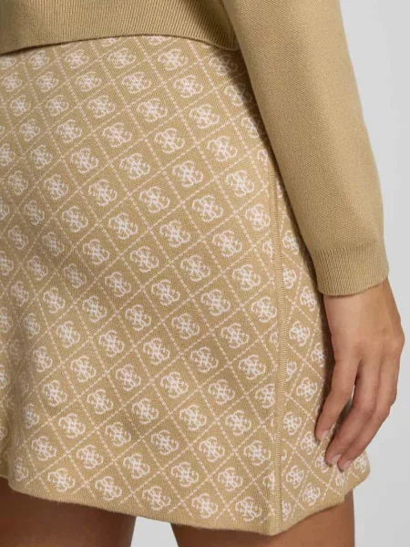 Spódnica mini z dodatkiem wełny model ‘AUBREY’ Guess beżowa