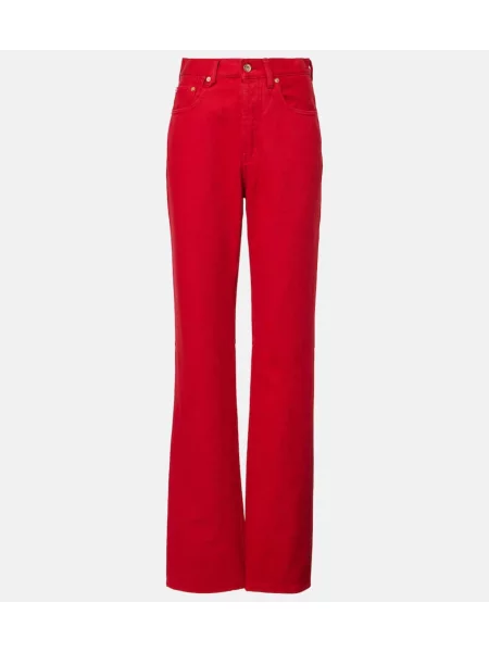 Blugi drepți Jacquemus cu talie înaltă roșu