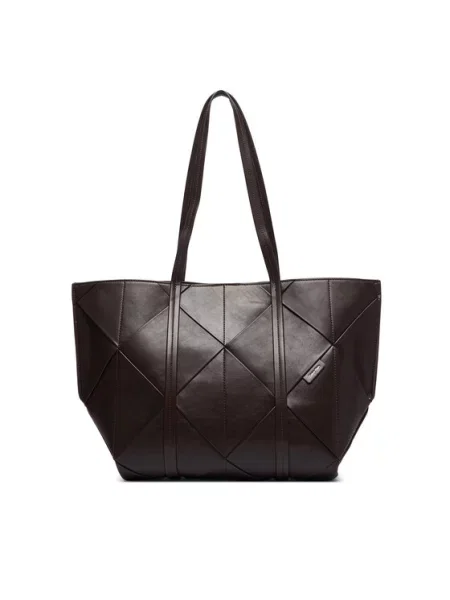 Calvin Klein Τσάντα Woven Medium Carryall καφέ