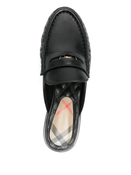 Кожени мюли Burberry черно