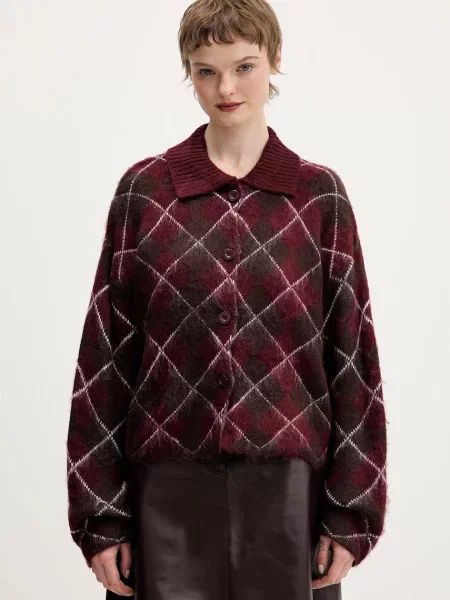 The Ragged Priest cardigan călduros bordo
