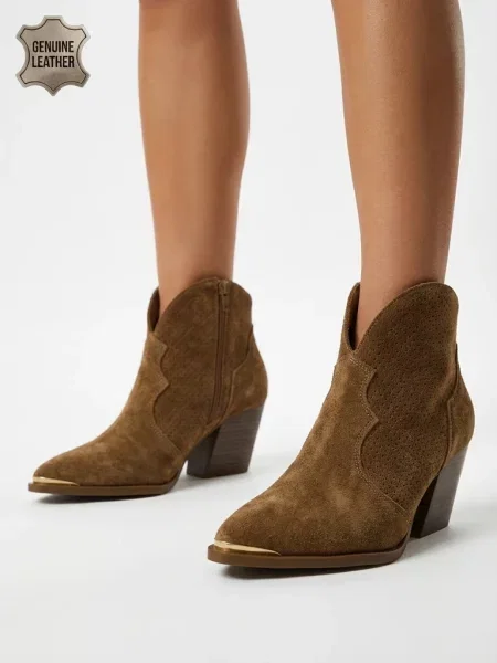 Cizme de cowboy Resti din piele cowboy kaki