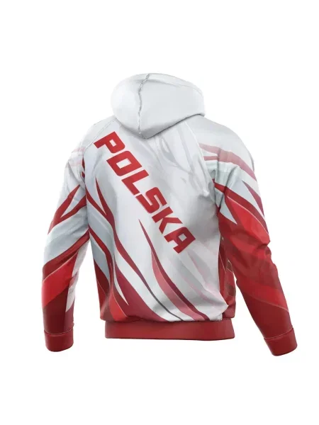 Bluza sportowa z kapturem EXTREME HOBBY POLSKA ULTIMATE biała