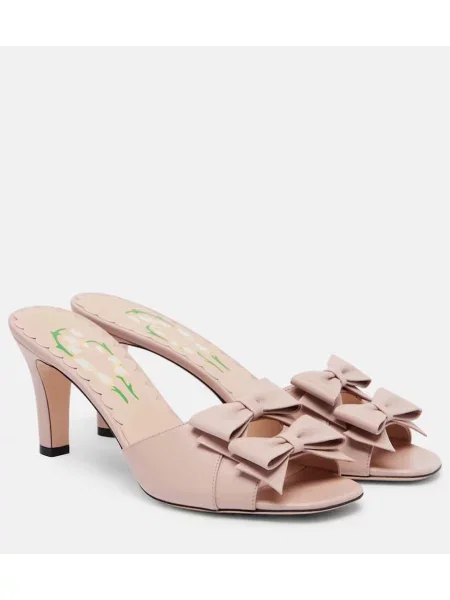 Usnjene mules Valentino Garavani roza