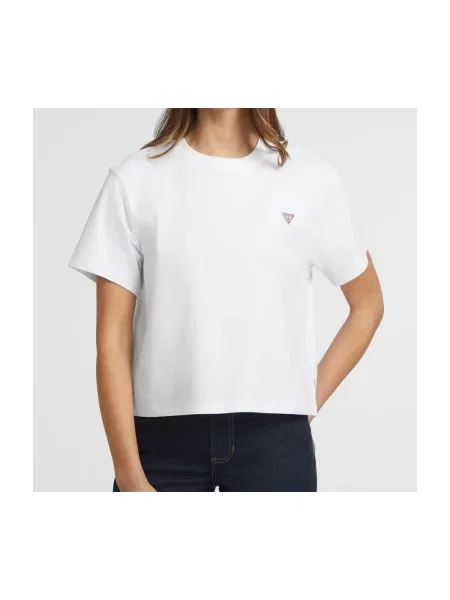 Tricou Guess Jeans cu mâneci scurte alb