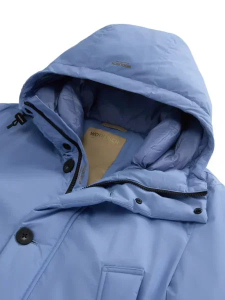 Geacă Woolrich cu glugă albastru