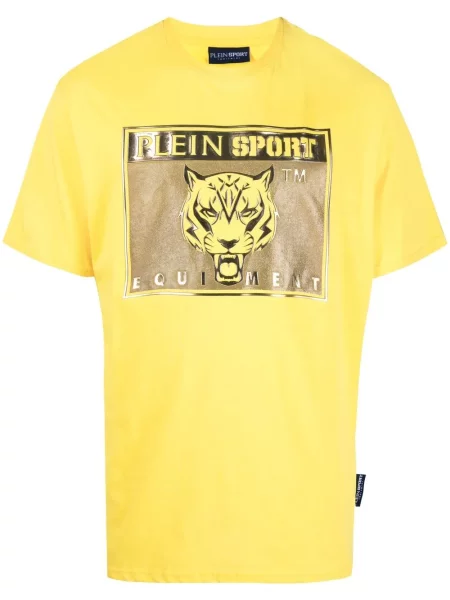 Tricou Plein Sport cu imagine cu dungi de tigru galben