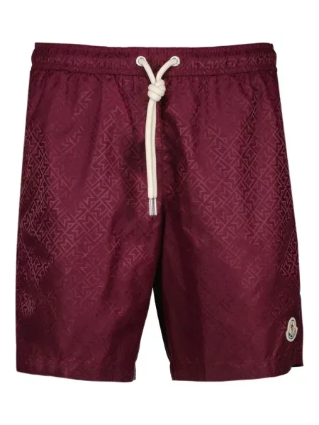Slip de baie Moncler din jacard roșu