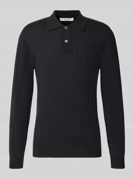 Koszulka polo o kroju regular fit z czystej bawełny model TORINO' Selected czarna
