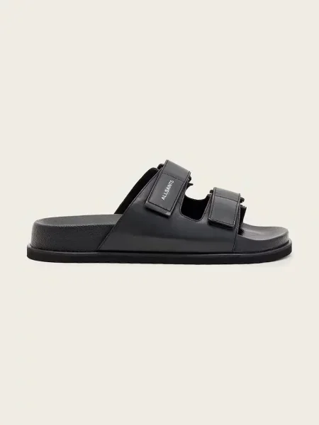 AllSaints papuci bărbați din piele Vex Sandal negru