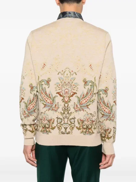 Pulover Etro cu model paisley cu decolteu rotund