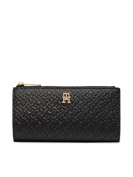 Tommy Hilfiger Портфейл Th Icon Long Bifold Mono черен