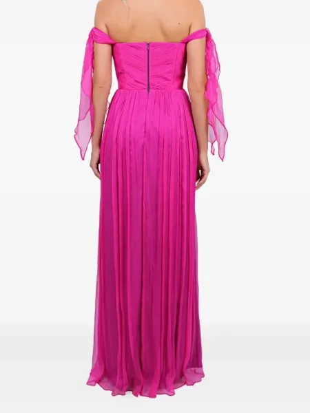 Rochie maxi Roserry cu volane de costum roz