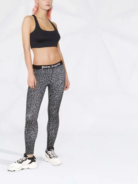 Leggings Palm Angels cu imagine cu model leopard negru