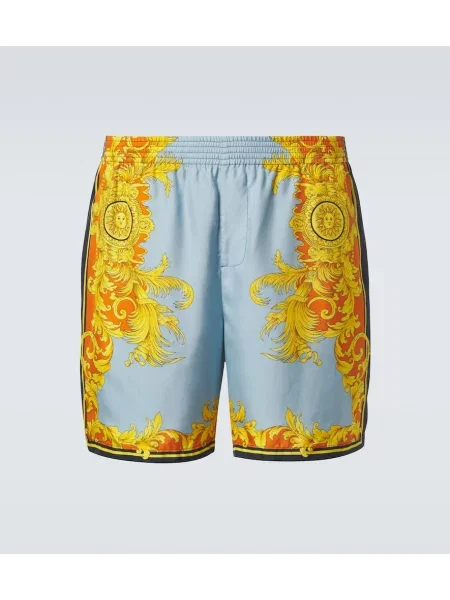 Pantaloni scurți Versace de mătase cu imagine