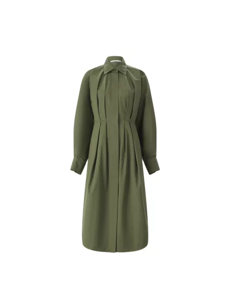 Sukienka koszulowa Givenchy z długim rękawem do kolan zielona