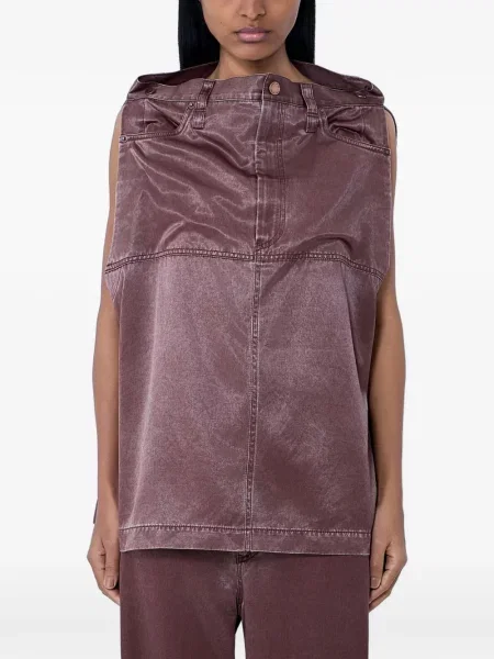 Top Issey Miyake fără mâneci maro