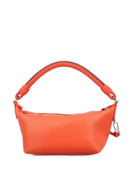 Kožna shopper torbica Loewe upletena narančasta