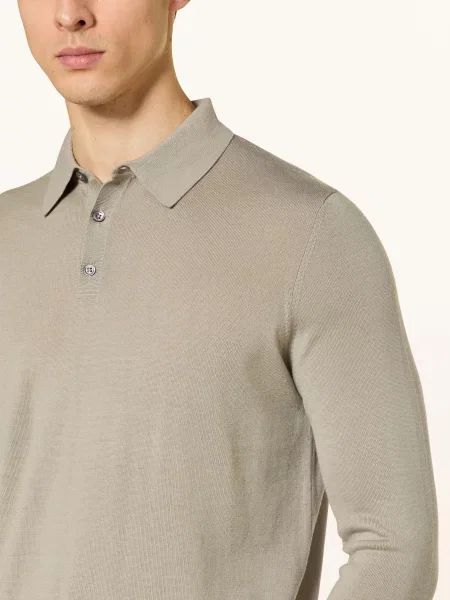 Strokesman's Pletené Polo Tričko Z Merino Vlny černošedá