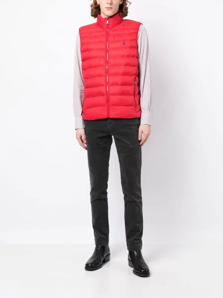 Traper prsluk Polo Ralph Lauren s izlizanim efektom crvena