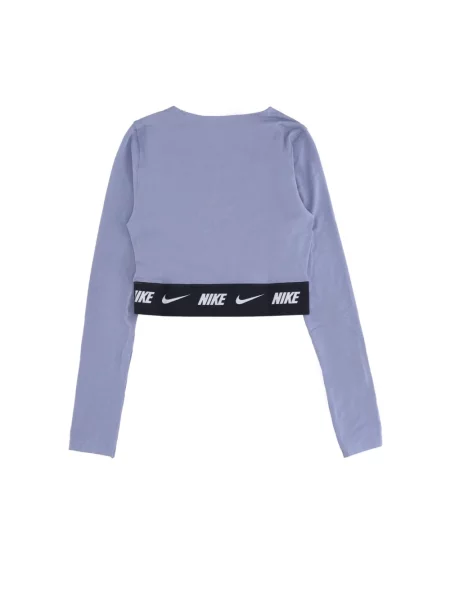 Top Nike z długim rękawem o skróconej długości fioletowy