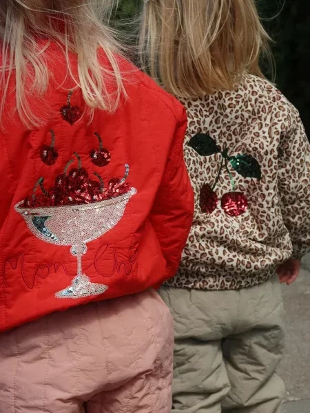 Konges Sløjd Detská bunda bomber JUNO SEQUIN BOMBER JACKET červená